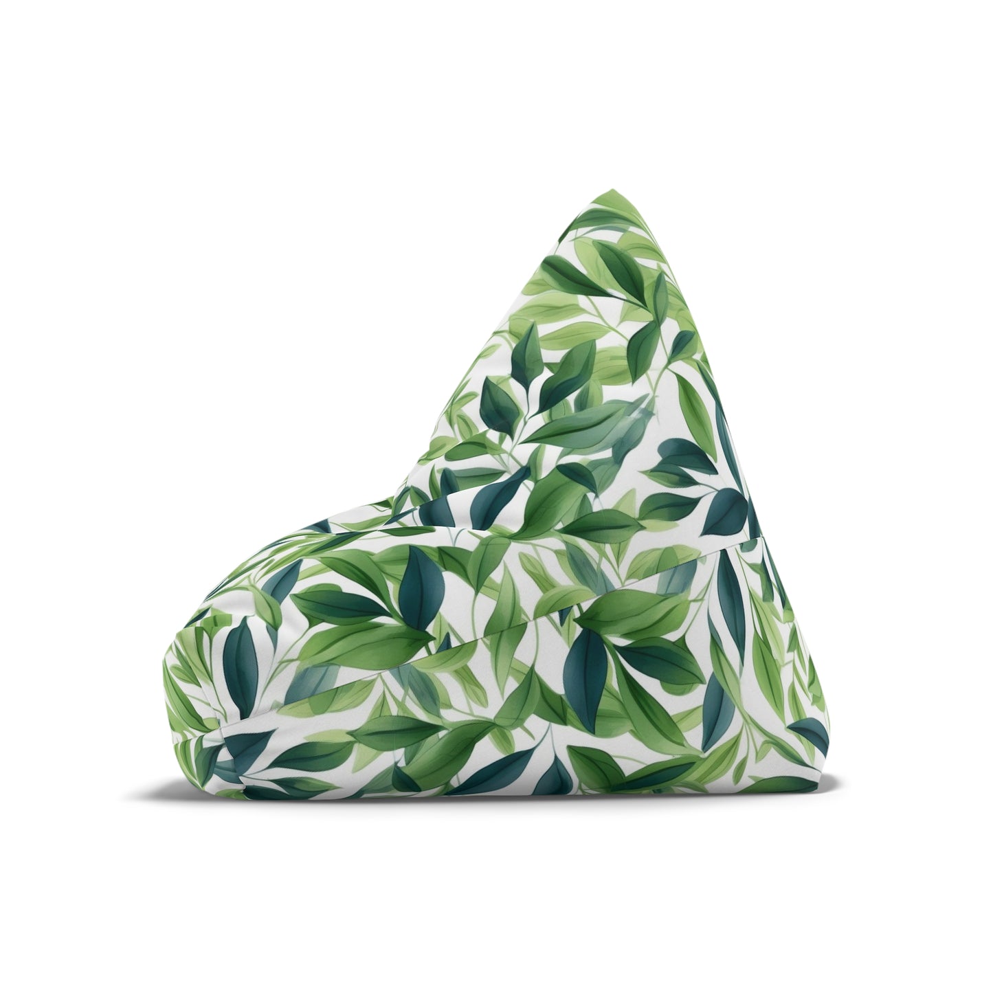 Green Flora Bean Bag Chair Cover Plant Mom Decor Nature Lover Beanbag Botanical Leaves Bedroom Living Room Outdoor Patio Porch New Home Gift