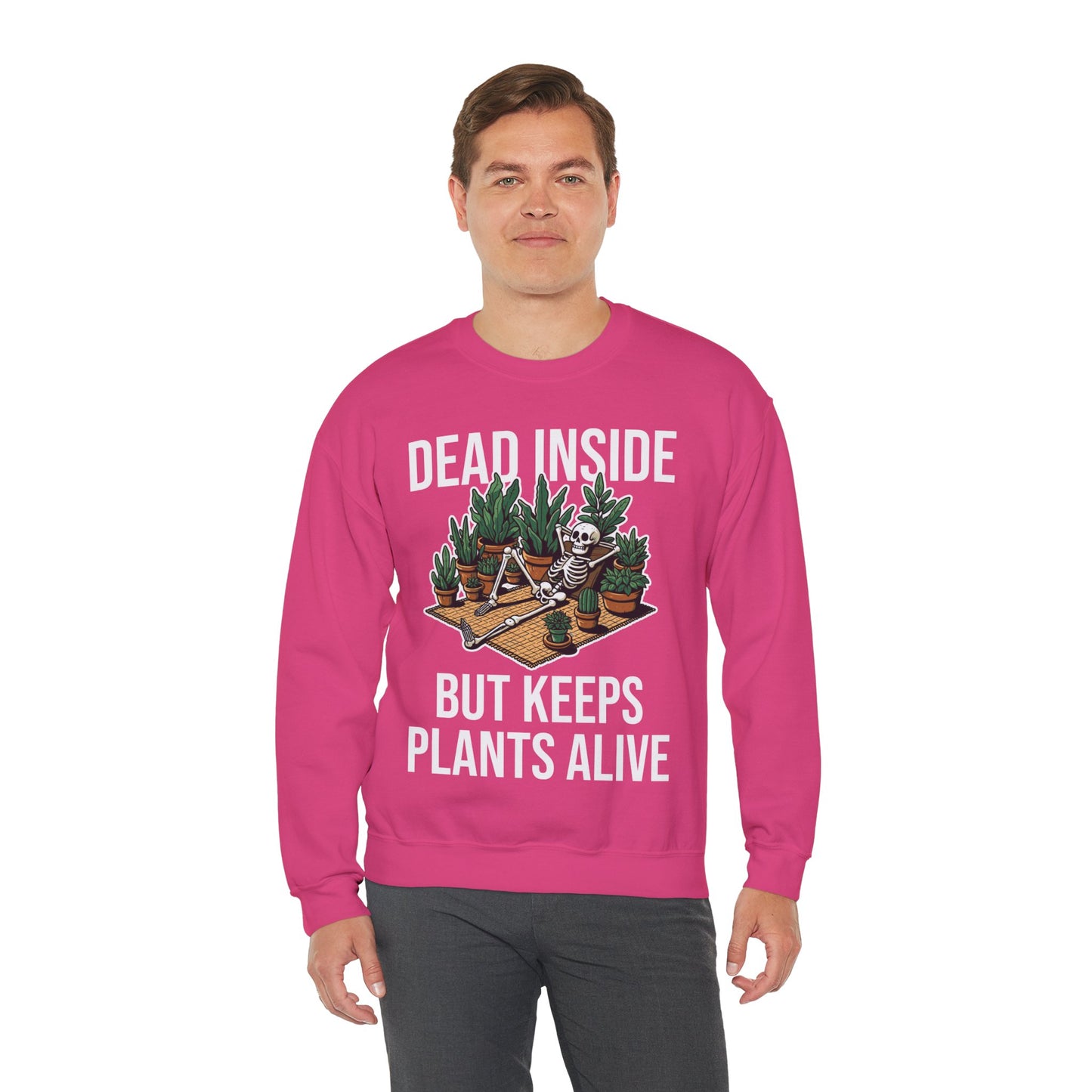 Dead Inside But Keeps Plants Alive Sweatshirt Garden Skeleton Halloween Pullover Sweater Funny Plant Lover Halloween Sweatshirt Plant Lover