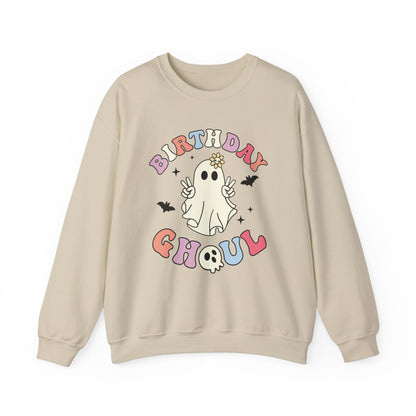 Birthday Ghoul Sweatshirt Funny Halloween Birthday Sweater Retro Halloween Ghost Sweatshirt Groovy Halloween Birthday Party Spooky Season