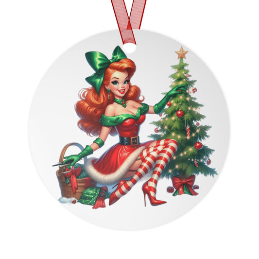 1950s Pin-Up Girl Ornament Christmas Tree Holiday Ornament Retro Vintage Decor Housewife Pop-Art Secret Santa Gift Xmas Stocking Filler 1