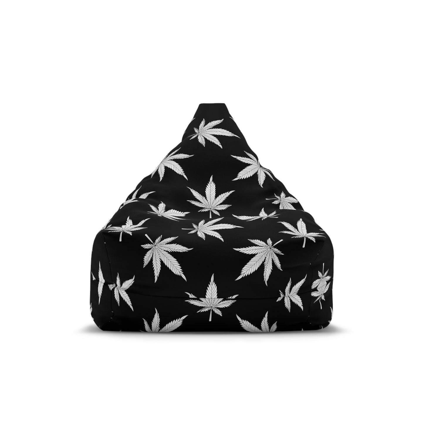 Weed Cannabis Gaming Bean Bag Chair Cover Black White Home Decor Marijuana Pot Leaves Games Beanbag Living Room Gift Adults Bedroom Man Cave