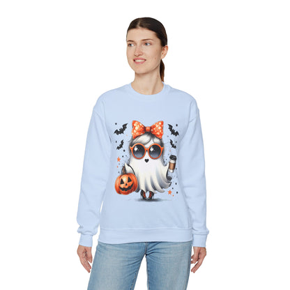 Boo-Jee Ghost Halloween Sweatshirt Cute Ghost Sweatshirt Fall Sweater Bougie Ghost Coffee Lover Pullover Sweater Autumn Boojee Spooky Season