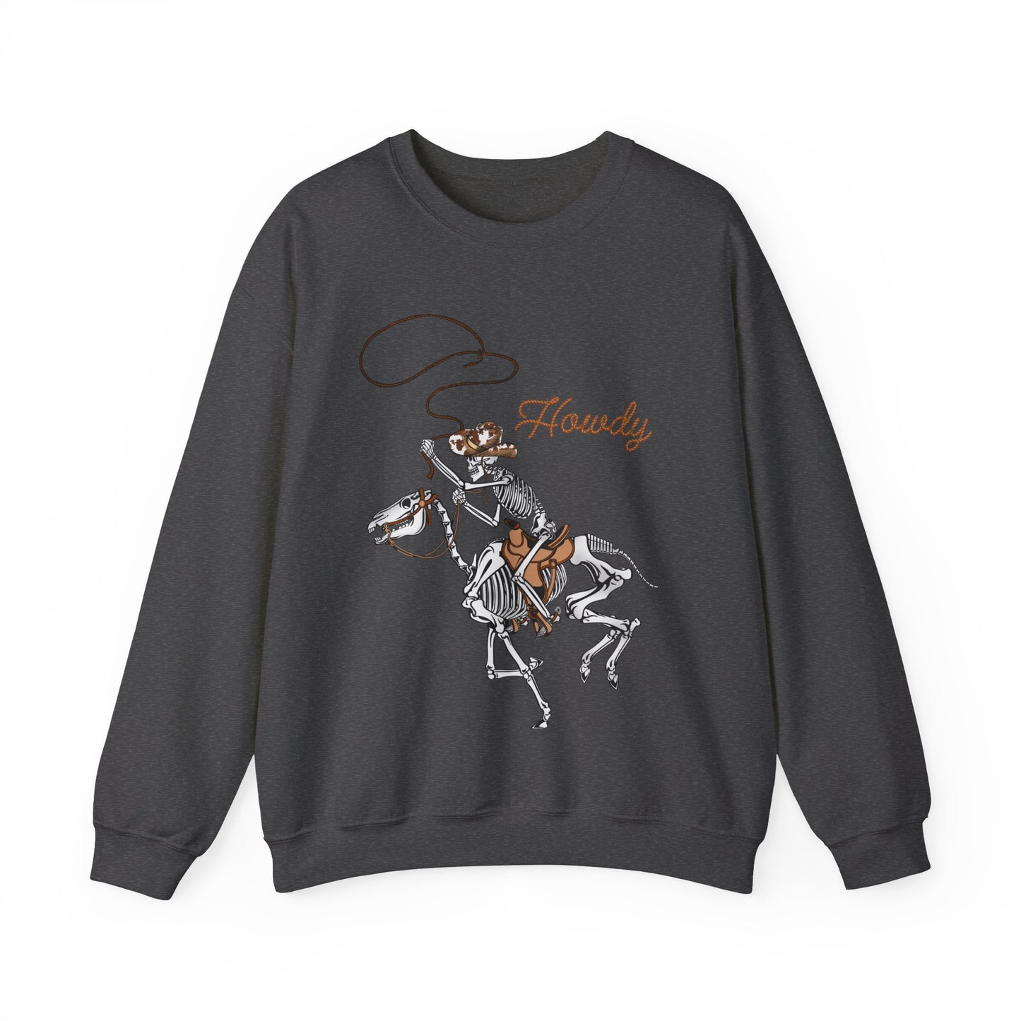 Howdy Halloween Sweatshirt Retro Western Halloween Sweater Skeleton Cowboy Horse Crewneck Halloween Party Sweatshirt Western Cowboy Yee Haw