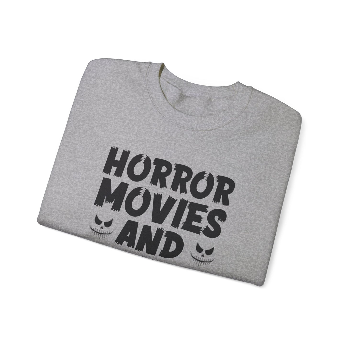 Horror Movies And Chill Sweatshirt Halloween Sweater Spooky Vibes Sweatshirt Funny Halloween Outfit Scary Movie Lover Gift Horror Movie Fan