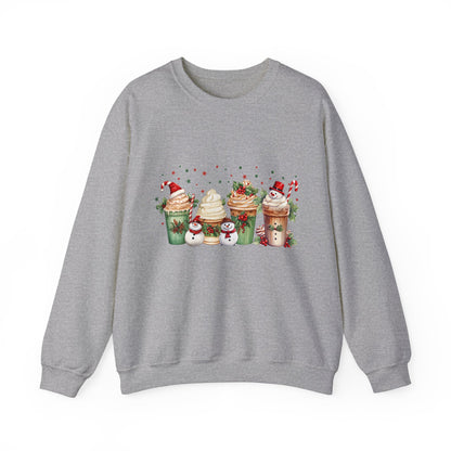 Snowman Christmas Coffee Sweatshirt Christmas Sweater Coffee Lover Gift Holiday Sweater Latte Christmas Crewneck Women's Christmas Jumper