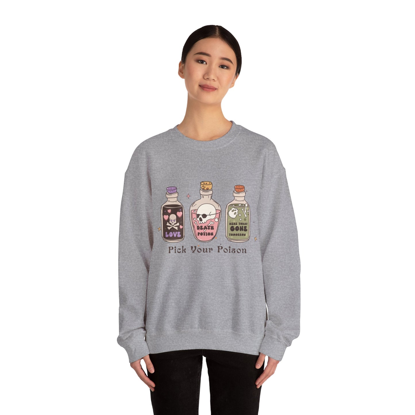 Pick your Poison Sweatshirt Funny Halloween Sweater Villain Halloween Sweatshirt Retro Halloween Vintage Sweater Spooky Fall Season Women