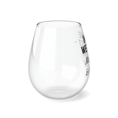 Funny Mother's Stemless Wine Glass, "In wine we trust...", Mother's Day Gift, Best Present for Mom, Christmas, Birthday, Unique Novelty Bar