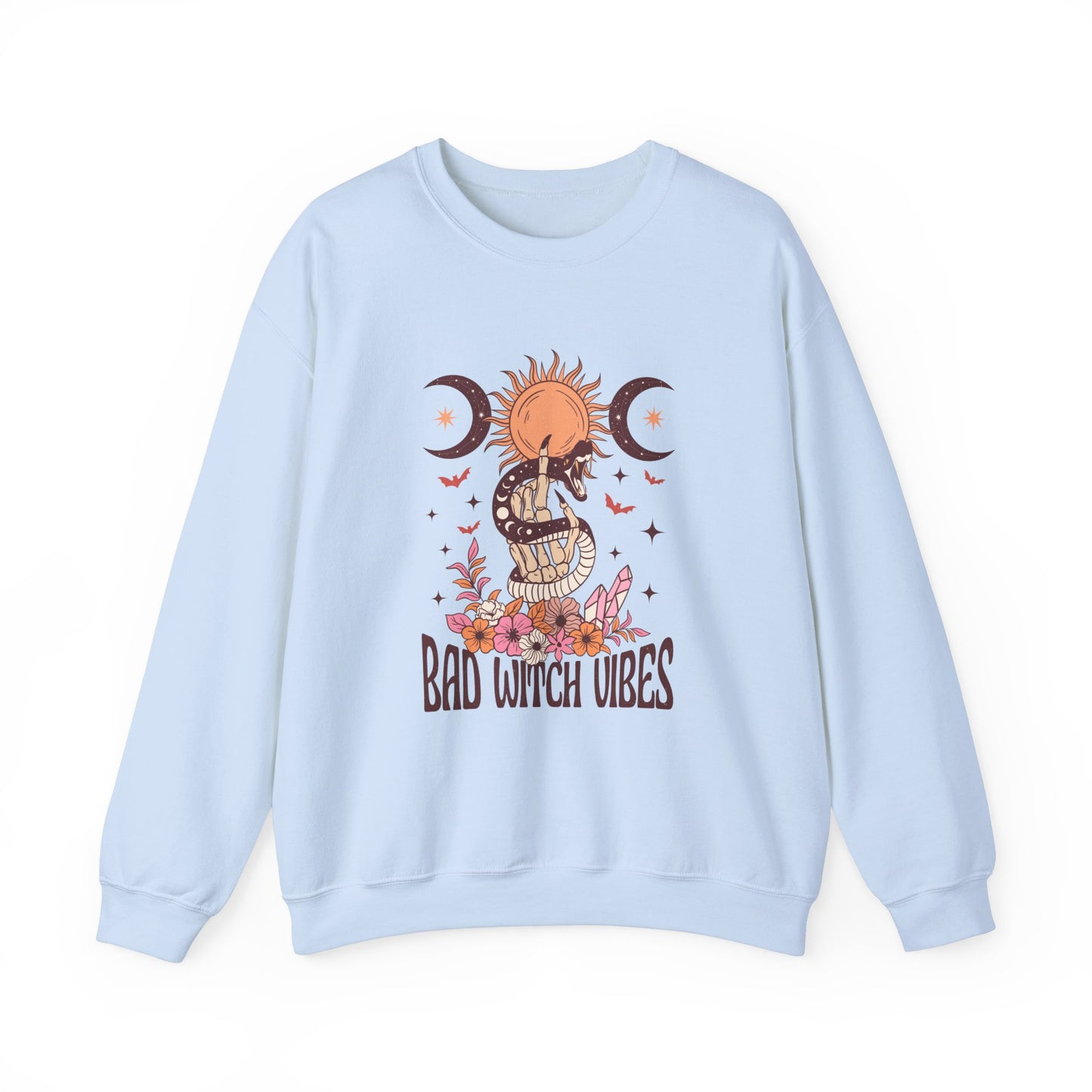 Bad Witch Vibes Sweatshirt Vintage Halloween Sweater Cute Witchy Crewneck Halloween Party Sweatshirt Retro Fall Sweat Witch Halloween Gift