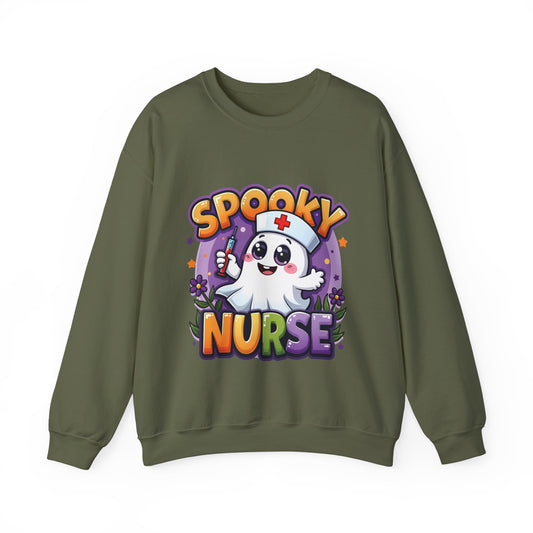 Spooky Nurse Ghost Sweatshirt Cute Nurse Halloween Sweater Ghost Nurse Halloween Sweatshirt Spooky Season Sweater Boo Nursing Student Gift 2