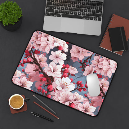 Anime Cherry Blossoms Desk Mat Lofi Office Desk Accessory Manga Floral Mouse Pad Japanese XL Desk Pad Large Gaming Mousepad Unique Gift Idea