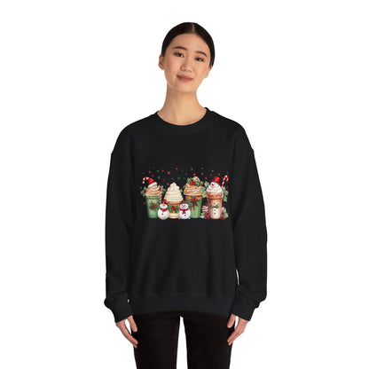 Snowman Christmas Coffee Sweatshirt Christmas Sweater Coffee Lover Gift Holiday Sweater Latte Christmas Crewneck Women's Christmas Jumper