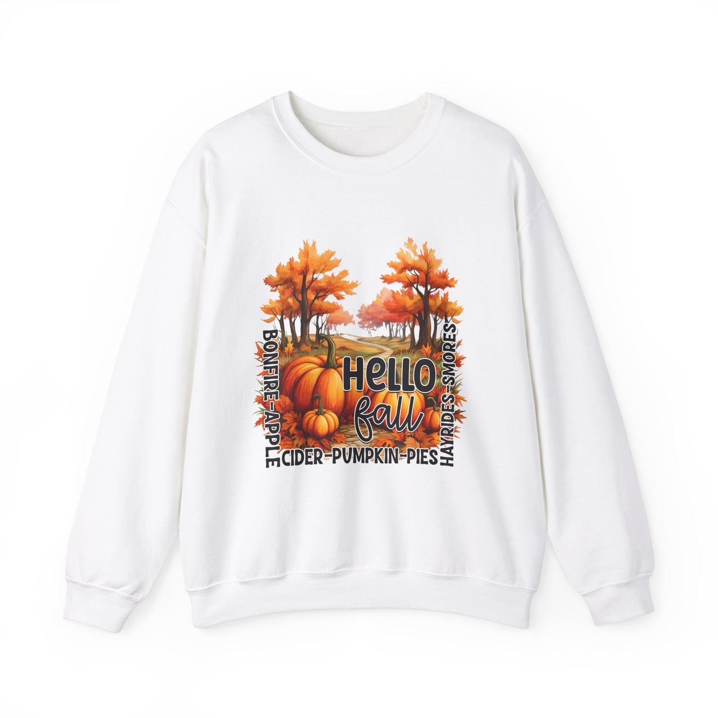 Hello Fall Sweatshirt Fall Words Sweater Hello Fall Crewneck Autumn Season Sweat Fall Graphic Apparel Cute Thanksgiving Sweatshirt Pumpkin