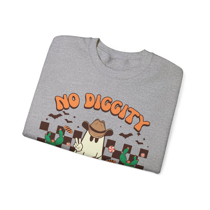 No Diggity Bout To Bag It Up Sweatshirt Funny Cowboy Halloween Sweater Trick or Treat Sweat Retro Halloween Crewneck Western Halloween Gift