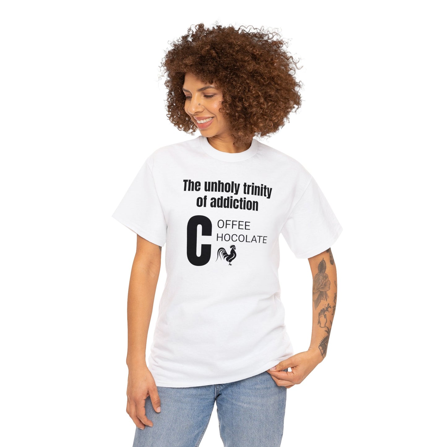 Funny Unisex Heavy Cotton Tee,"The unholy trinity...", Rude Adult Unique Novelty Gift, Naughty Gag T-shirt Present, Fun Divorcee