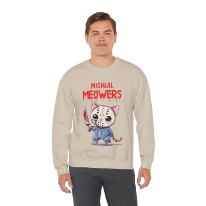 Michael Meowers Sweatshirt Funny Halloween Cat Lover Sweater Horror Character Sweatshirt Horror Movie Addicts Sweater Horror Fan Club Gift