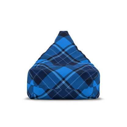 Tartan Bean Bag Chair Cover Blue Scottish Aesthetic Home Decor Cross-checkered Beanbag Teens Dorm Bedroom Living Room Games Room Patio Gift