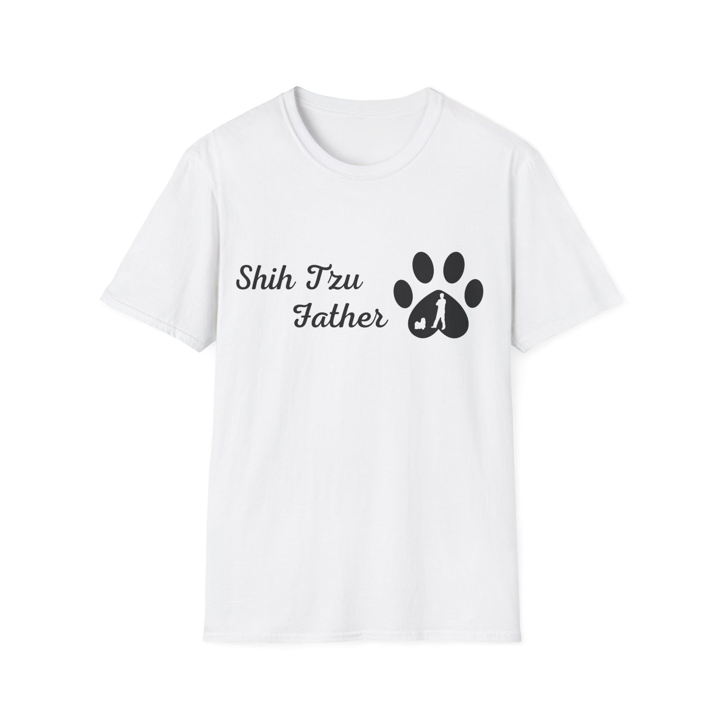 Doggy Dad's T-shirt, "Shih Tzu Father", Dog Father's Day Gift, Fur Papa, Unique Men's Apparel Novelty Pet Lover Tee Present