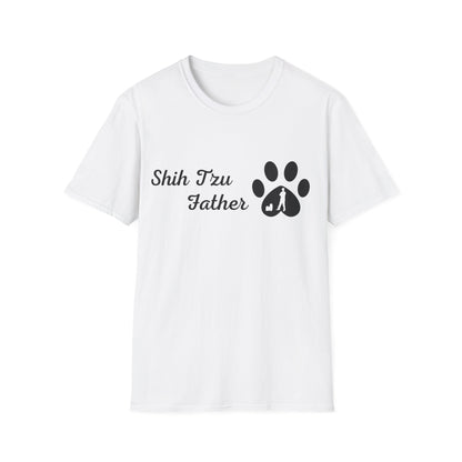 Doggy Dad's T-shirt, "Shih Tzu Father", Dog Father's Day Gift, Fur Papa, Unique Men's Apparel Novelty Pet Lover Tee Present