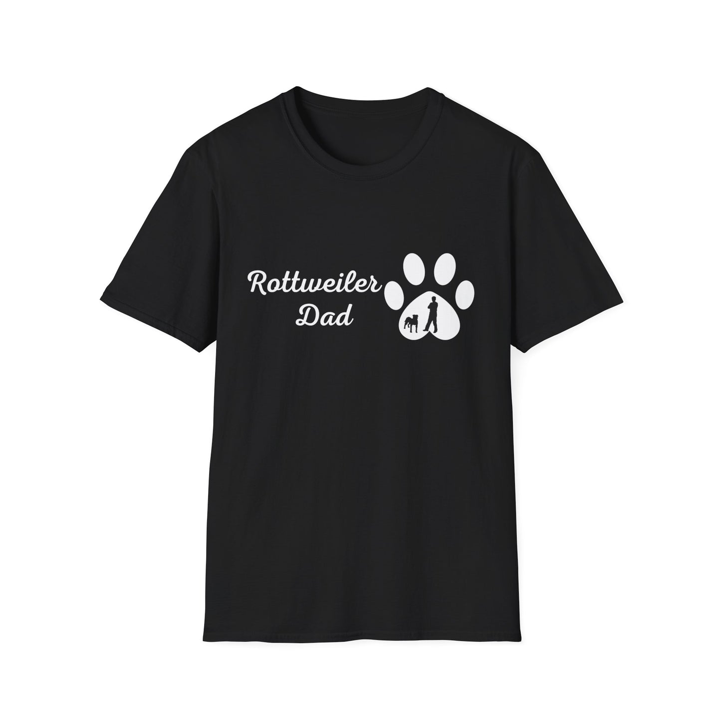 Doggy Dad's T-shirt, "Rottweiler Dad", Dog Father's Day Gift, Fur Papa, Unique Men's Apparel Novelty Pet Lover Tee Present