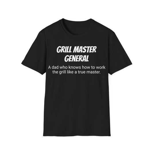 Funny Dad's Mens Softstyle T-shirt,"Grill Master Generals", Father's Day Gift, Adult Humorous Unique Novelty Tee, His Present