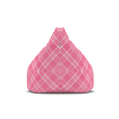 Tartan Bean Bag Chair Cover Pink Aesthetic Home Decor Scottish Cross-checkered Beanbag Teens Dorm Bedroom Living Room Games Room Patio Gift