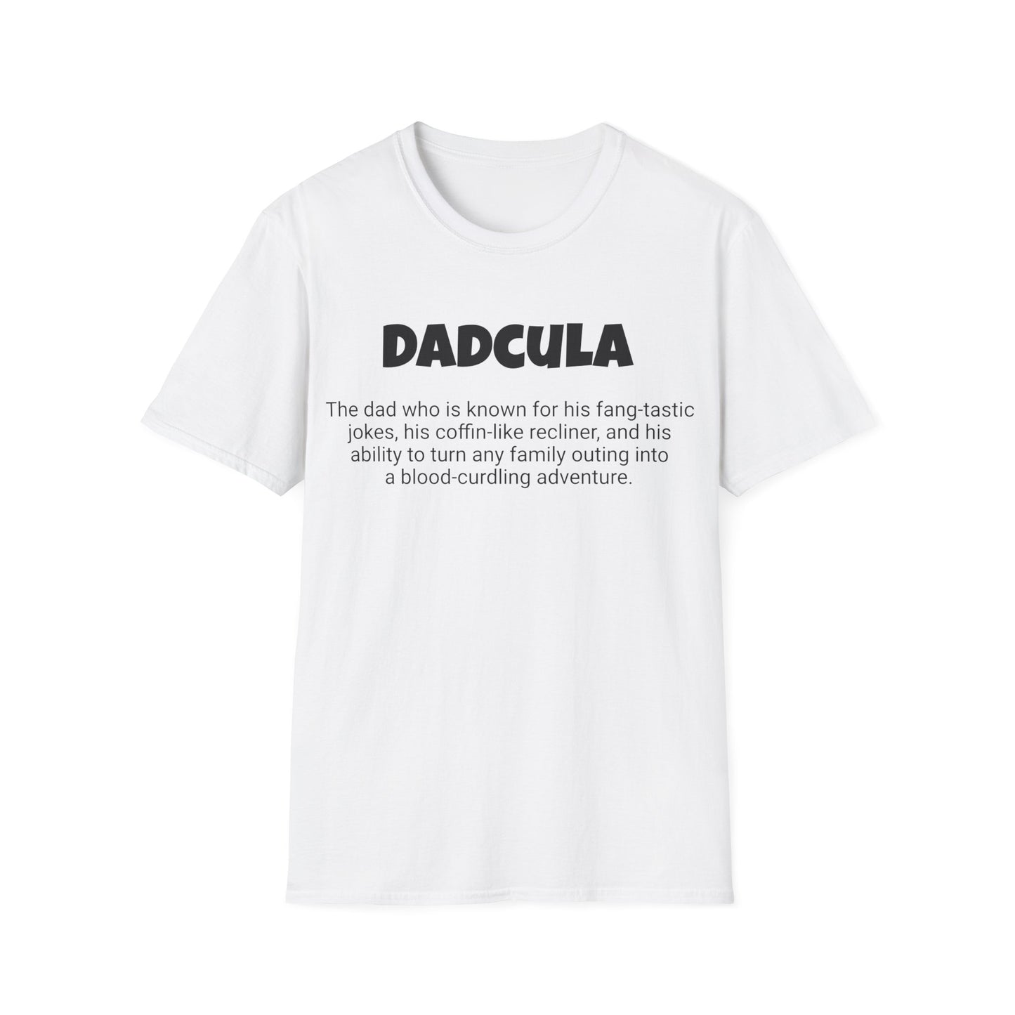 Funny Dad's Mens Softstyle T-shirt, "Dadcula", Father's Day Gift, Tee for Him, Adult Humorous Unique Novelty Apparel Present