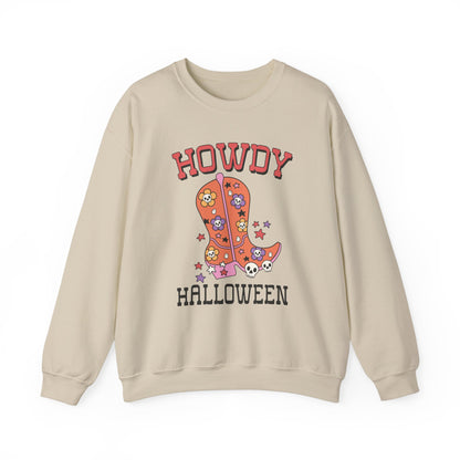 Howdy Halloween Sweatshirt Cowgirl Boots Sweater Retro Halloween Sweatshirt Western Chic Halloween Sweater Cute Fall Crewneck Spooky Season