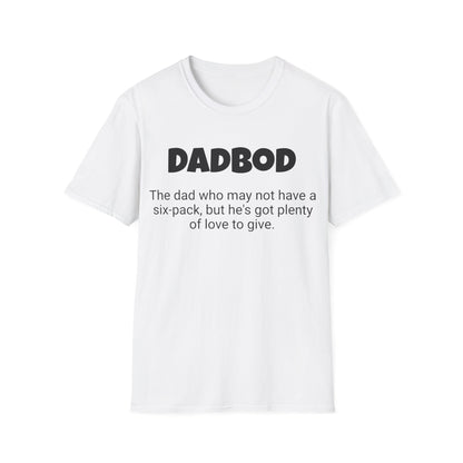 Funny Dad's Mens Softstyle T-shirt, "Dadbod", Father's Day Gift, Tee for Him, Adult Humorous Unique Novelty Apparel Present