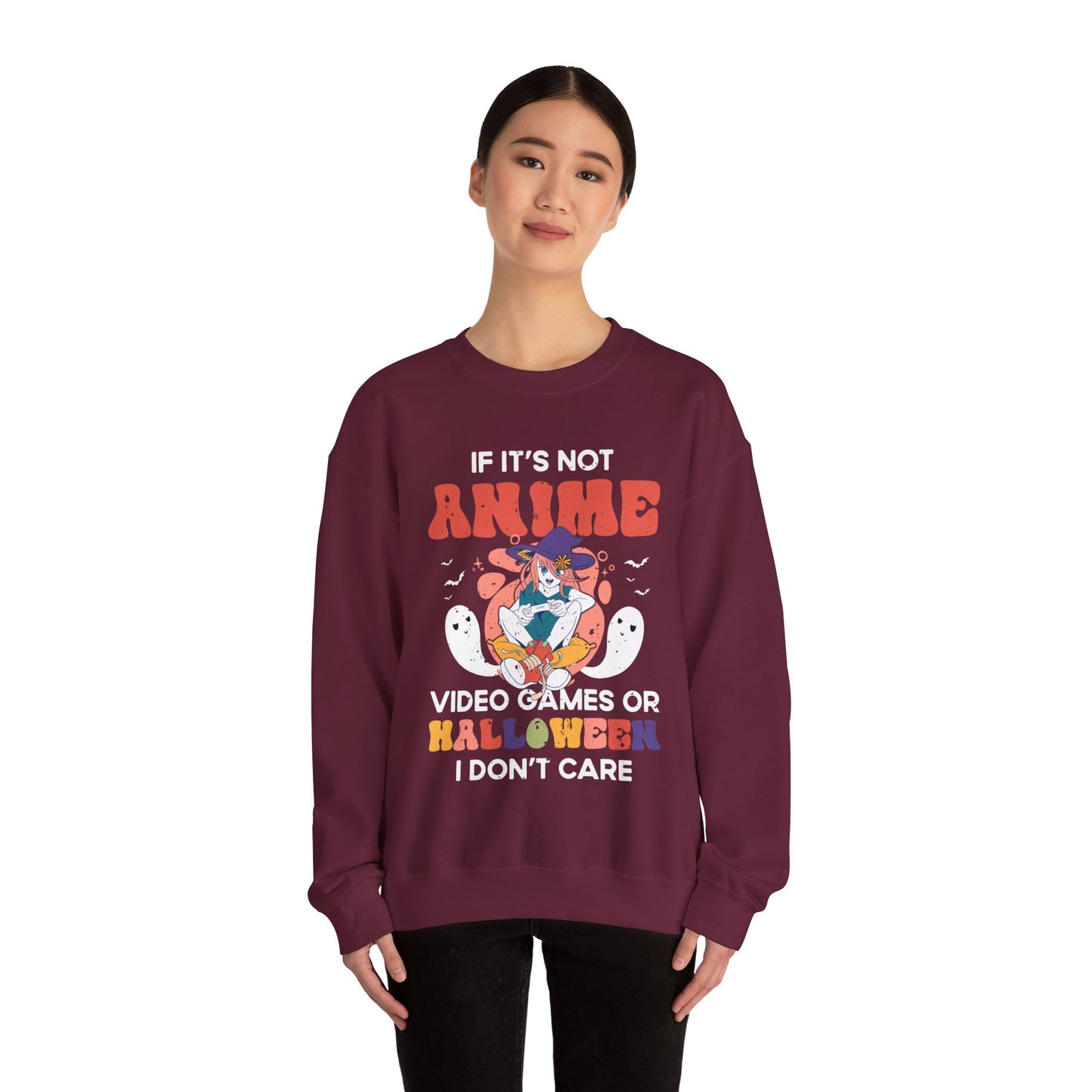 Funny Anime Halloween Sweatshirt If its Not Anime Video Games or Halloween I Dont Care Sweater Anime Halloween Witch Sweater Anime Lovers