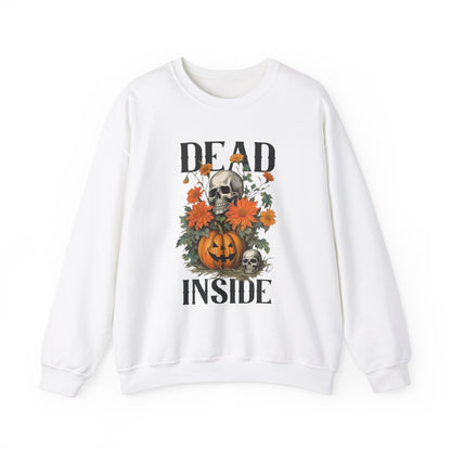 Dead Inside Halloween Sweatshirt Vintage 1950s Halloween Sweater Retro Halloween Funny Sweatshirt Spooky Season Skull Pumpkin Fall Season