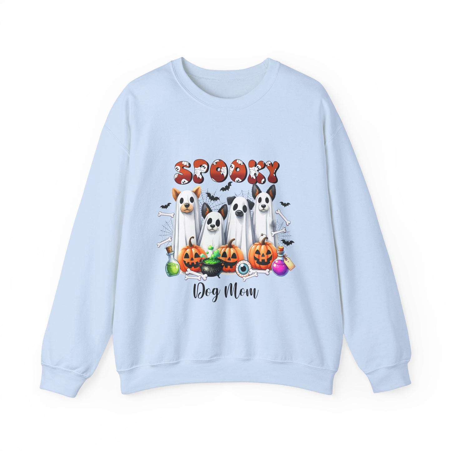 Spooky Dog Mom Sweatshirt Halloween Ghost Dog Sweater Women Dog Lover Pullover Cute Dog Mom Gift Dog Lover Dog Mama Halloween Sweatshirt