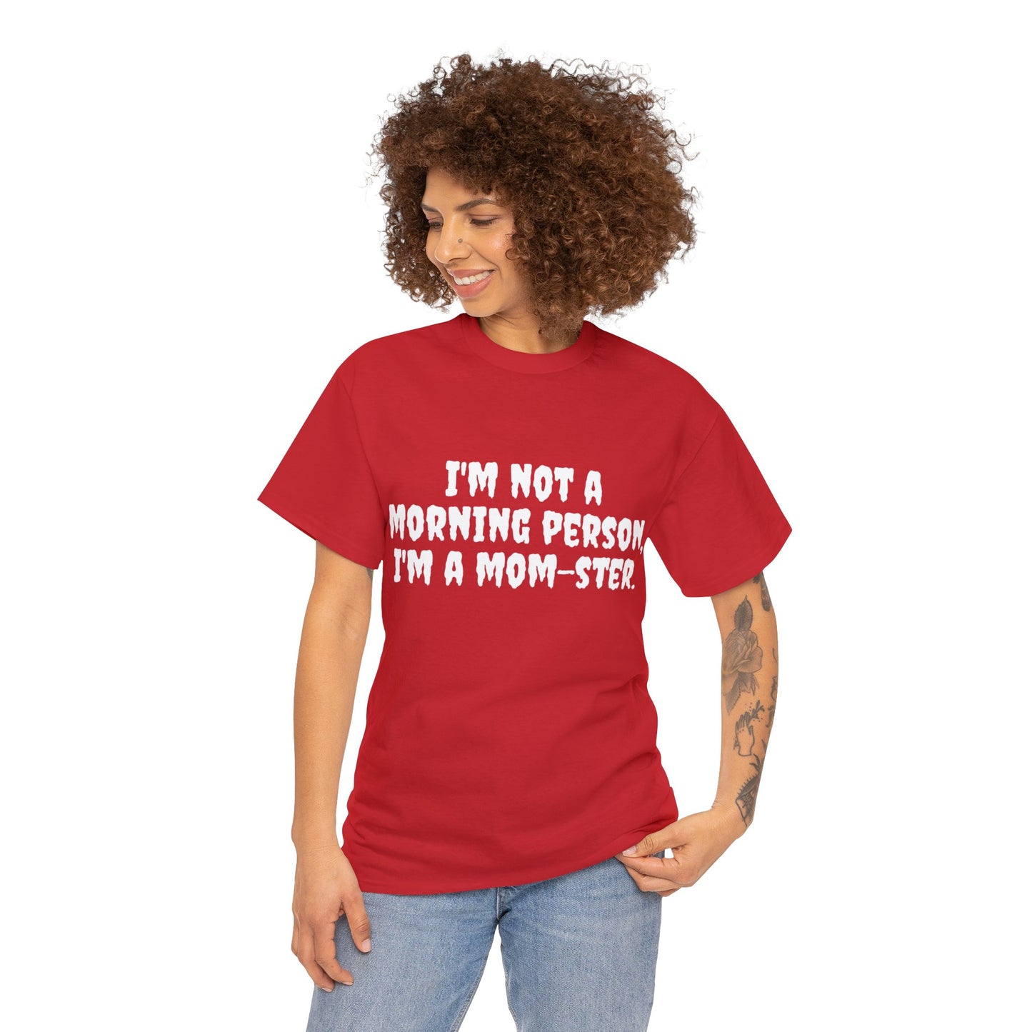 Funny Mom's Unisex Heavy Cotton Tee,"..Im a mom-ster.",Mother's Day Gift,T-shirt for Her, Ladies Adult Unique Novelty Present