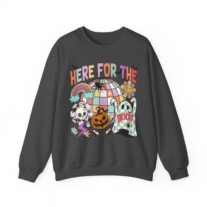 Here For The Boos Sweatshirt 1970s Halloween Sweater Retro Halloween Hippie Crewneck Vintage Sweater Groovy Halloween Sweater Unique Novelty