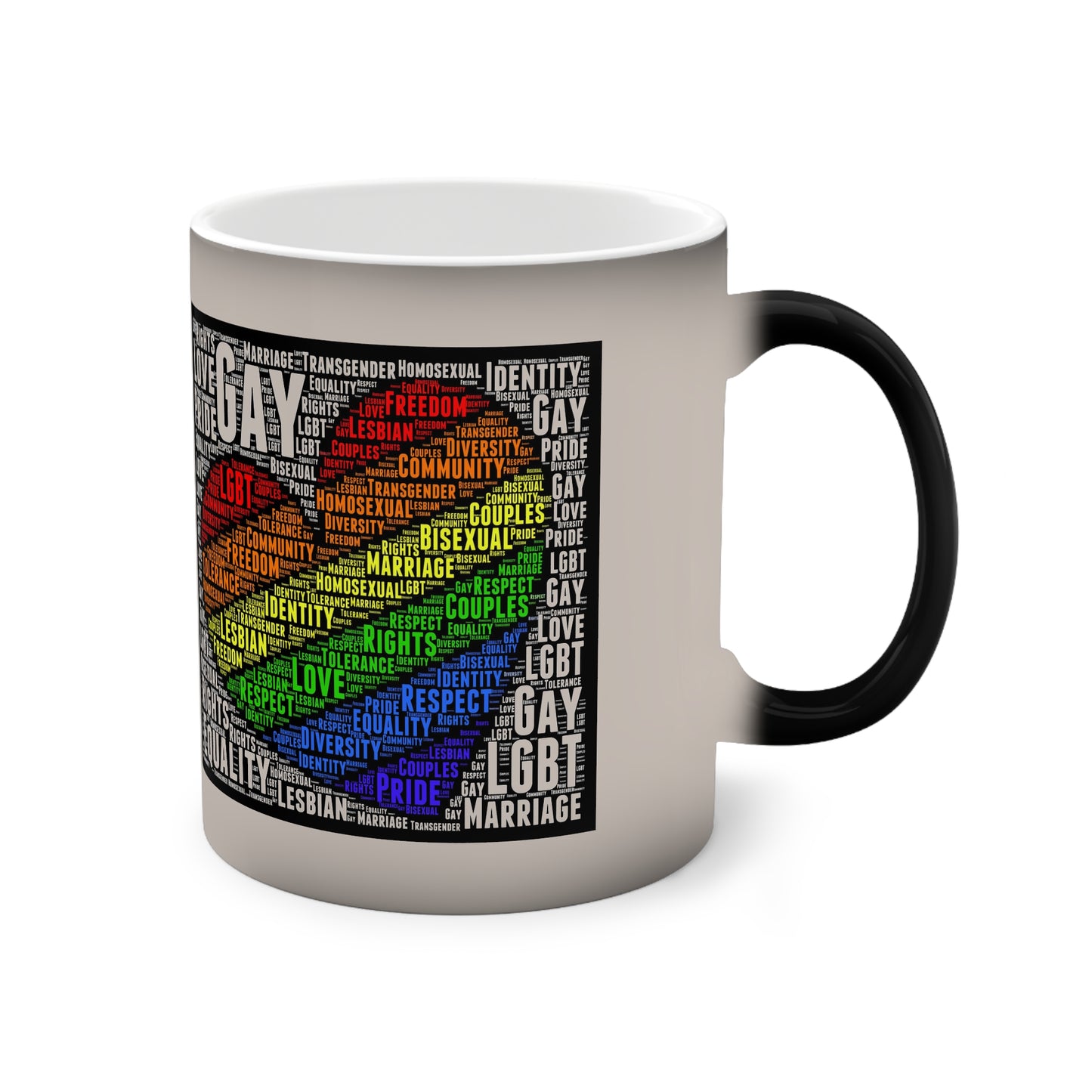 Gay Magic 11oz Coffee Mug, LGBTQ Lesbian Gay Pride Color-Changing Mug, Proud Love Support Gift,Rainbow Heart Cup, Unique Pride Month Present