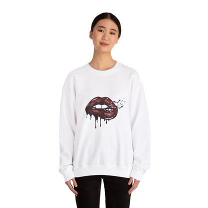 Whimsigoth Lips Sweatshirt 90s Style Gothic Halloween Sweater Witchy Occult Dark Academia Festival Y2K Whimsical Goth Retro Gothic Halloween