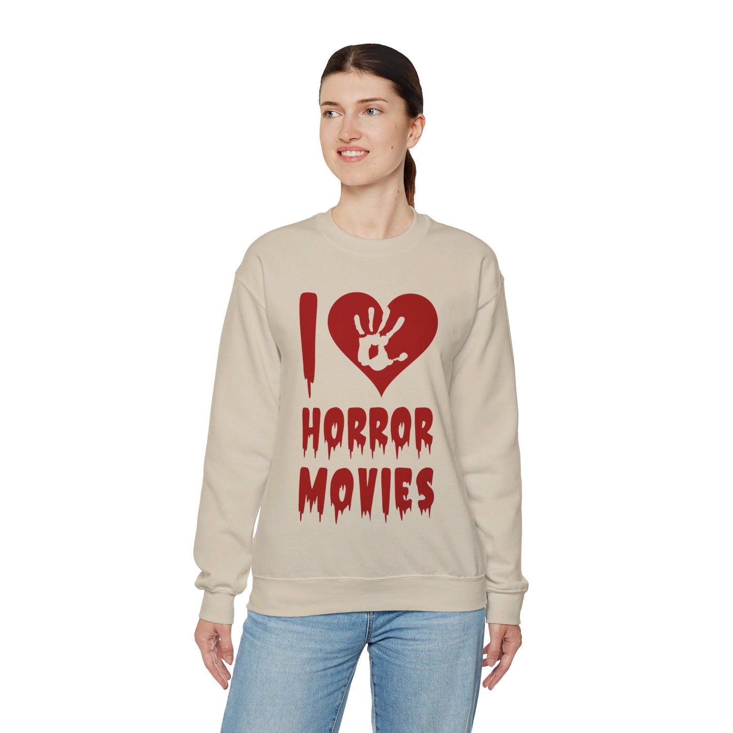 I Love Horror Movies Sweatshirt Horror Movie Addict Sweatshirt Halloween Horror Fan Club Sweatshirt Horror Club Movie Fanatic Halloween Gift