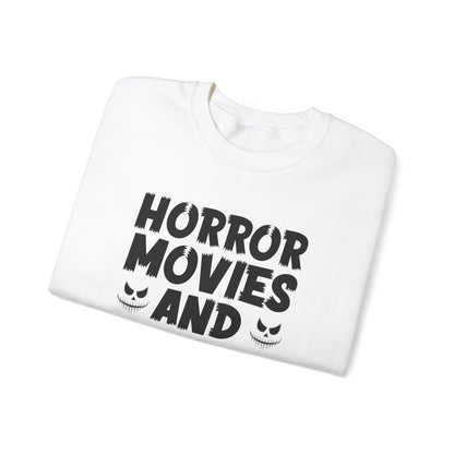 Horror Movies And Chill Sweatshirt Halloween Sweater Spooky Vibes Sweatshirt Funny Halloween Outfit Scary Movie Lover Gift Horror Movie Fan