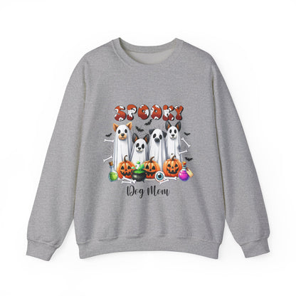 Spooky Dog Mom Sweatshirt Halloween Ghost Dog Sweater Women Dog Lover Pullover Cute Dog Mom Gift Dog Lover Dog Mama Halloween Sweatshirt