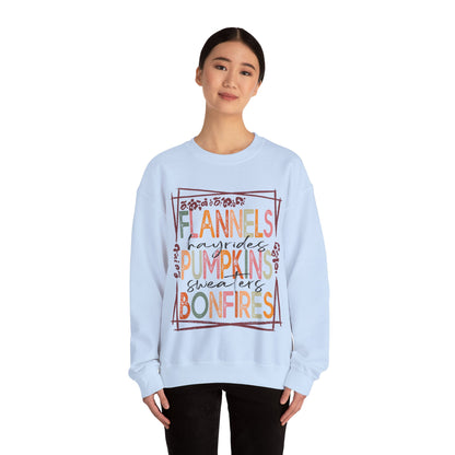 Cute Fall Sweatshirt Flannels Hayrides Pumpkins Sweaters and Bonfires Sweat Fall Vibes Sweater Weather Pumpkin Season Retro Fall Crewneck