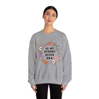 In My Spooky Bitch Era Sweatshirt Funny Halloween Sweater Trendy Retro Halloween Spooky Bitch Vintage Halloween Sweater Fall Season Women