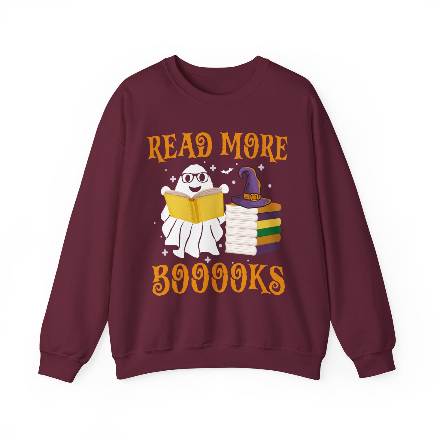 Read More Booooks Sweatshirt Teacher Halloween Sweater Spooky Teacher Sweatshirt Ghost Reading Books Crewneck Bookish Fall Book Lovers Gift