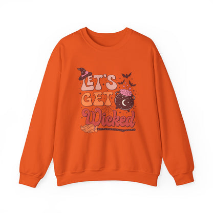 Let's Get Wicked Sweatshirt Funny Halloween Sweater Wicked Sweat Magical Spooky Season Crewneck Retro Halloween Witch Sweatshirt Women Gift