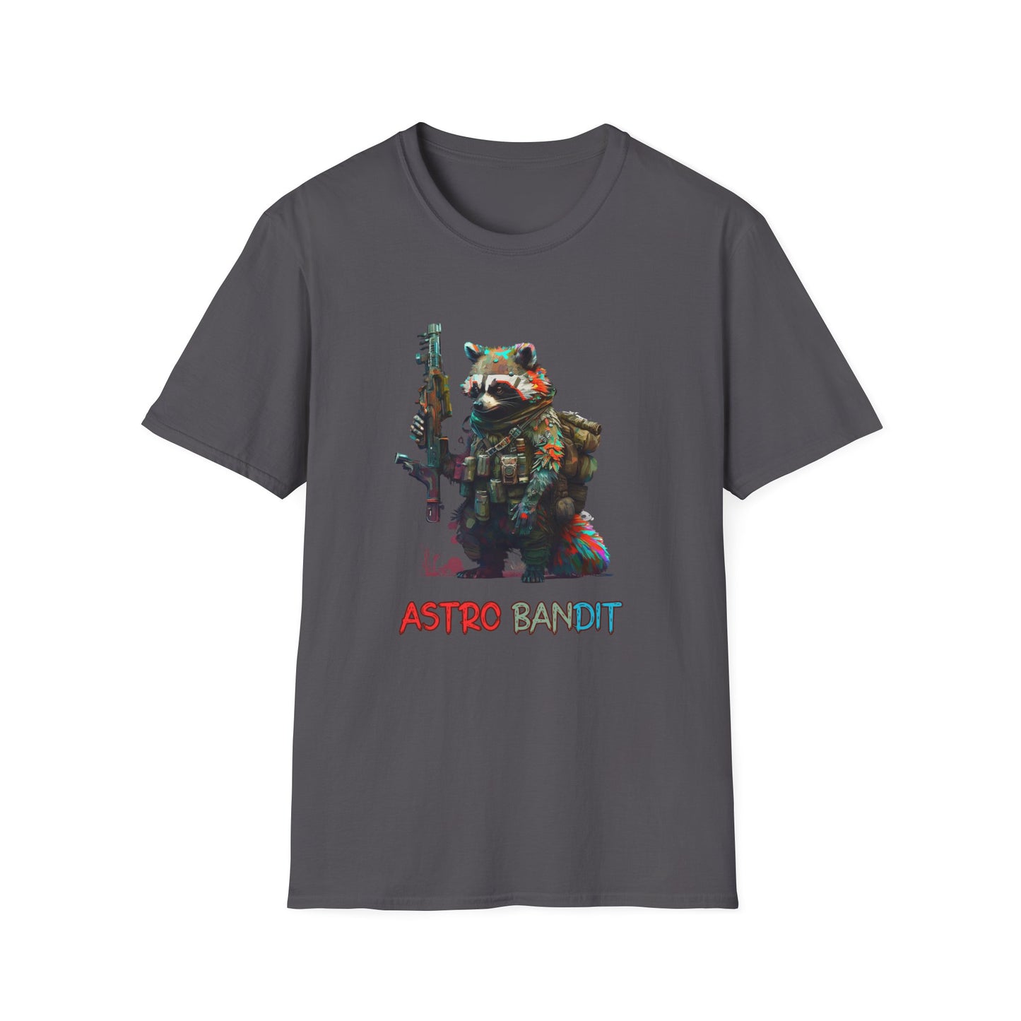 Cyberpunk Space Raccoon T-Shirt Graphic Art Funny Unisex tshirt UFO Lover Tee UAP Shirts Weird Cool Gift Retro Art Science Geek Astro Bandit