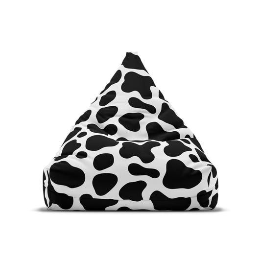 Black Cow Print Bean Bag Chair Cover Cow Lover Decor Aesthetic New Home Gift Teens Dorm Adults Man Cave Bedroom Living Room Gaming Beanbag