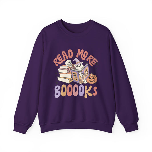 Read More Booooks Sweatshirt Teacher Halloween Sweater Spooky Teacher Sweatshirt Ghost Reading Books Crewneck Bookish Fall Book Lovers Gift