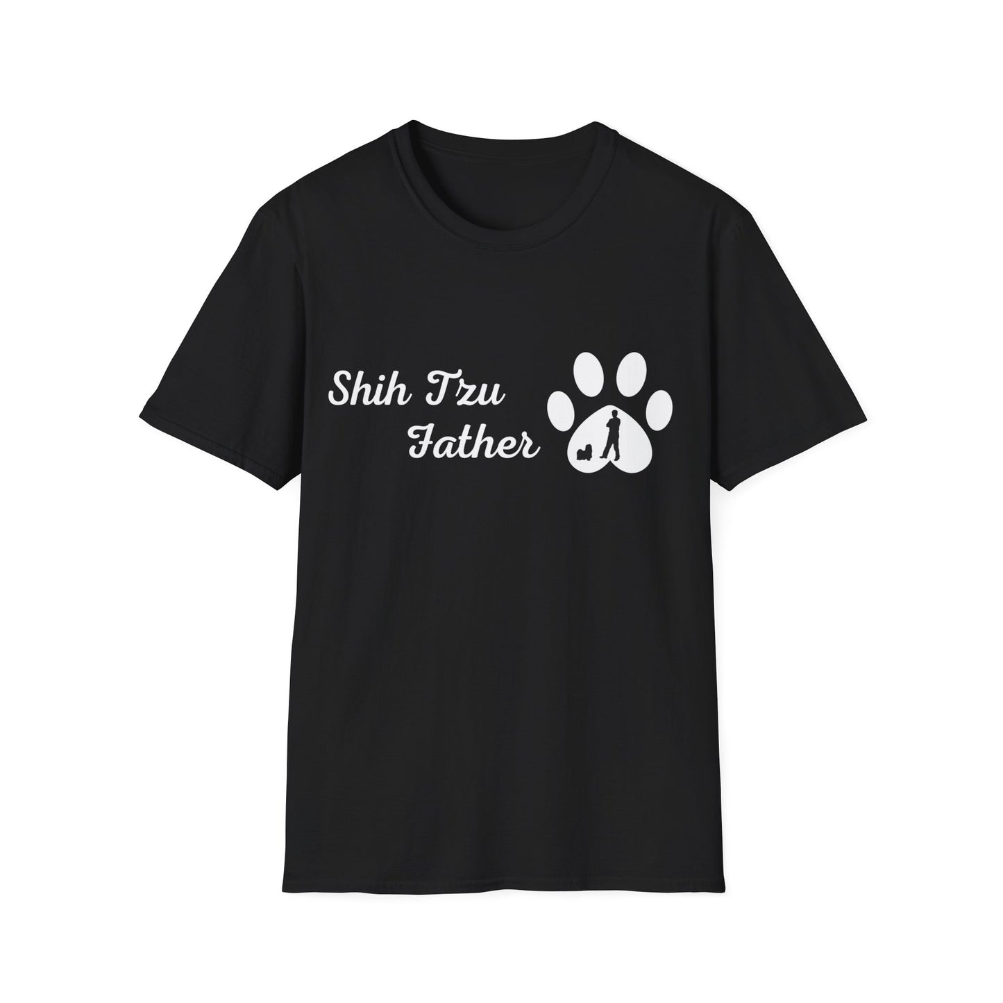 Doggy Dad's T-shirt, "Shih Tzu Father", Dog Father's Day Gift, Fur Papa, Unique Men's Apparel Novelty Pet Lover Tee Present