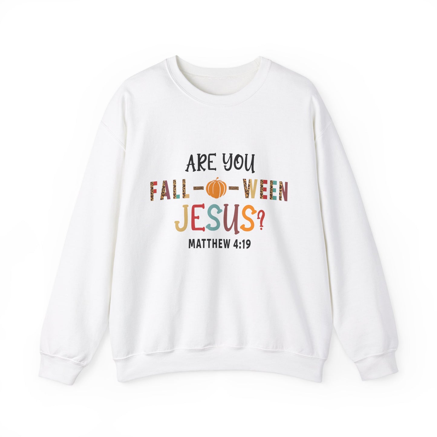 Are You Fall-O-Ween Jesus Sweatshirt Christian Retro Halloween Sweater Religious Fall Crewneck Follow Jesus Sweat Matthew Bible Verse 4:19