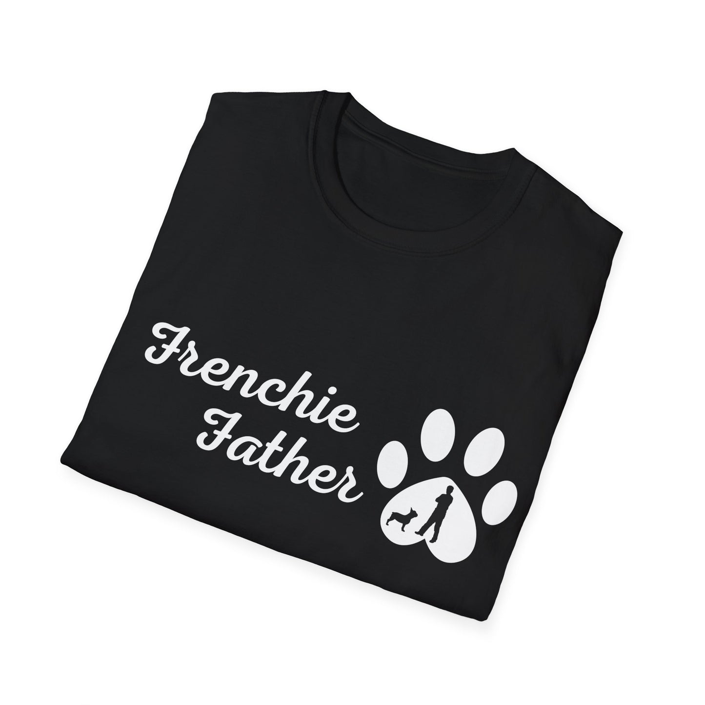 French Bulldog Dad's T-shirt, "Frenchie Father", Dog Father's Day Gift, Fur Papa, Unique Men's Apparel Novelty Pet Lover Tee