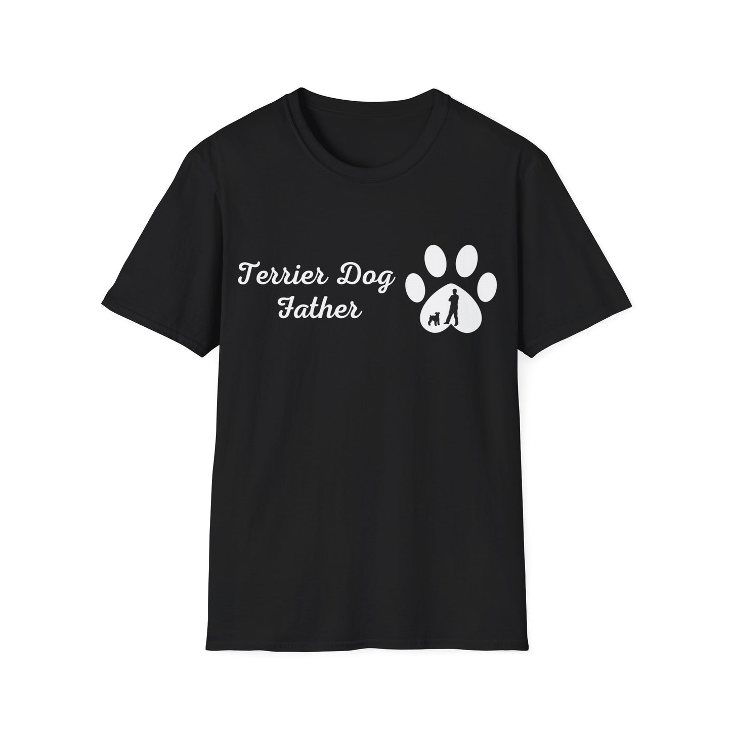 Doggy Dad's T-shirt, "Terrier Dog Father", Dog Father's Day Gift, Fur Papa, Unique Men's Apparel Novelty Pet Lover Tee