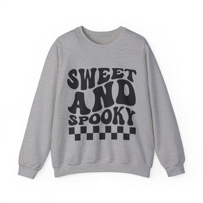 Sweet and Spooky Sweatshirt Retro Halloween Crewneck Vintage Fall Sweater Groovy Halloween Apparel Cool Funky Unique Novelty Women Gift Girl